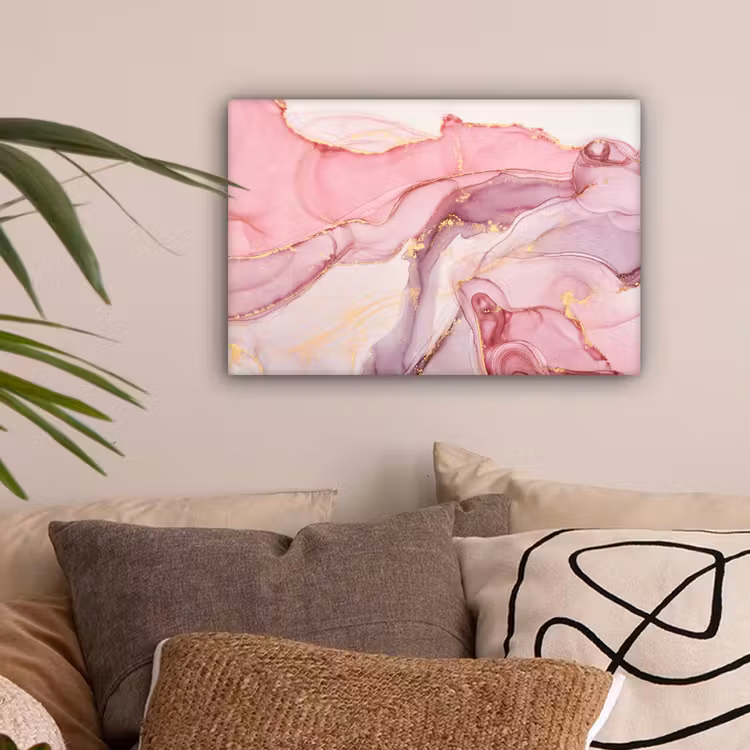 Goud - Marmer - Roze canvas 2cm klein -sfeer1
