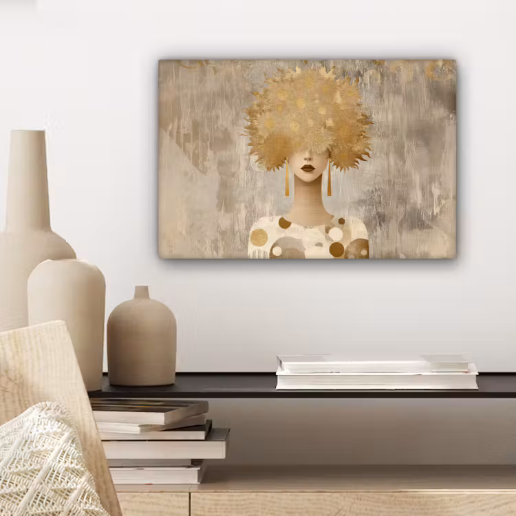 Goud - Portret - Vrouw canvas 2cm klein -closeup_print_DE