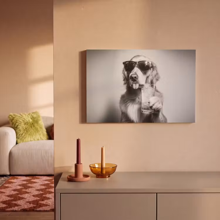 Golden retriever - Hond - Zonnebril - Gkas canvas 2cm klein -sfeer1