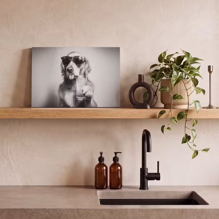 Golden retriever - Hond - Zonnebril - Gkas canvas 2cm klein -sfeer3