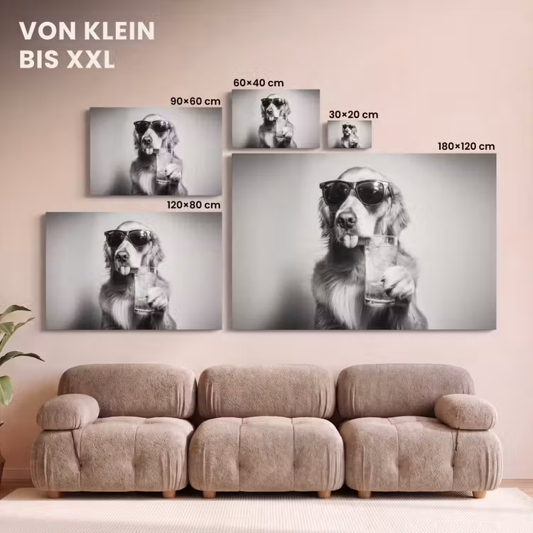 Golden retriever - Hond - Zonnebril - Gkas canvas 2cm klein -Xsfeer8_DE