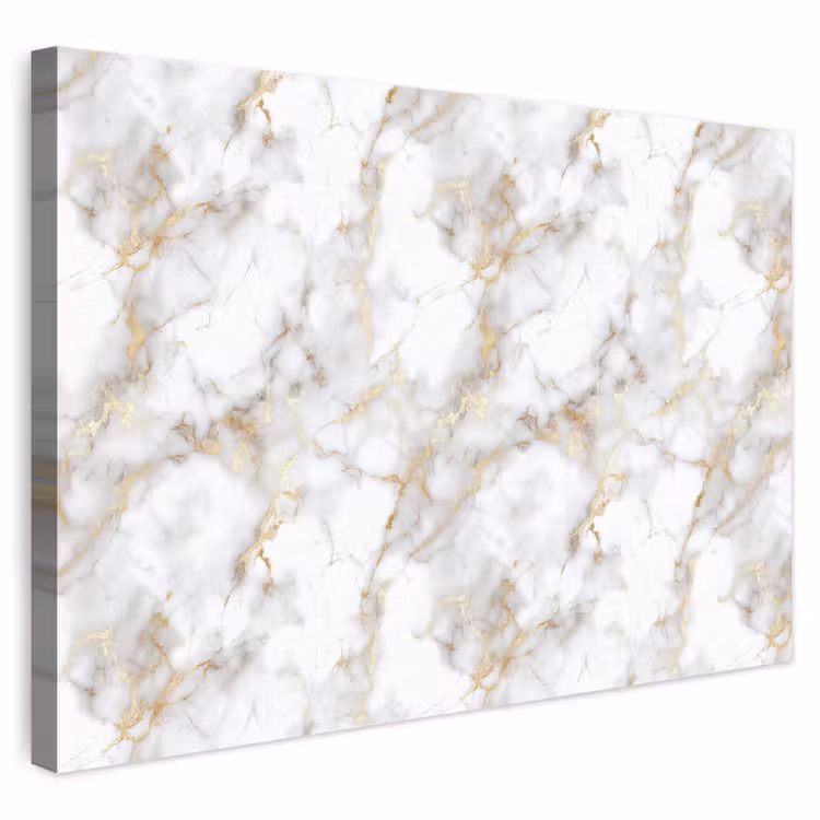 Gouden aders - Marmer - Wit canvas 2cm klein 34 -3d
