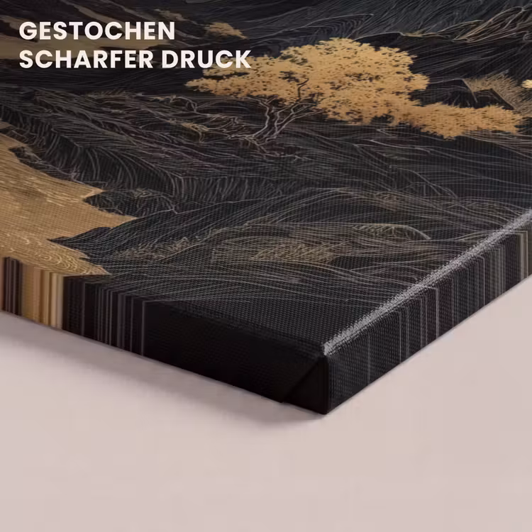 Gouden rivier - Bergen - Maan - Sterrenhemel canvas 2cm klein -closeup_print_DE