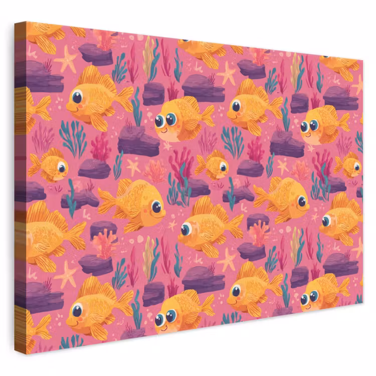 Goudvissen - Koraal - Kleurrijk canvas 2cm klein 34 -3d