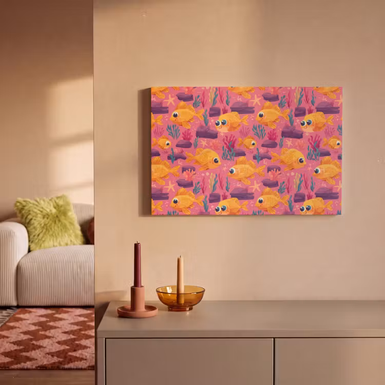 Goudvissen - Koraal - Kleurrijk canvas 2cm klein 34 -sfeer1