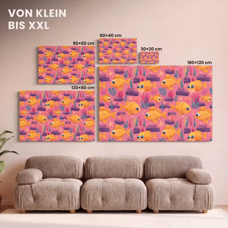 Goudvissen - Koraal - Kleurrijk canvas 2cm klein 34 -Xsfeer8_DE