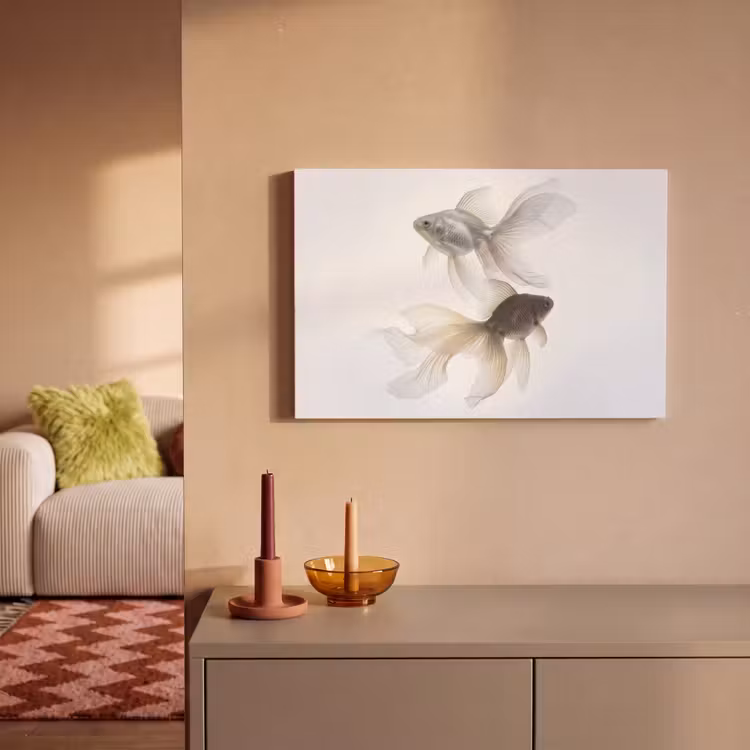 Goudvissen - Modern - Wit canvas 2cm klein -sfeer1