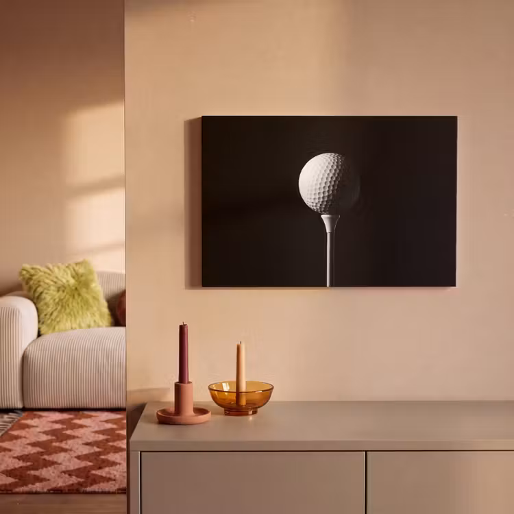 Golfbal - Minimalistisch - Wit canvas 2cm klein -sfeer1