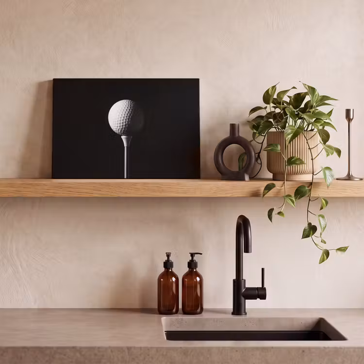 Golfbal - Minimalistisch - Wit canvas 2cm klein -closeup_print_DE