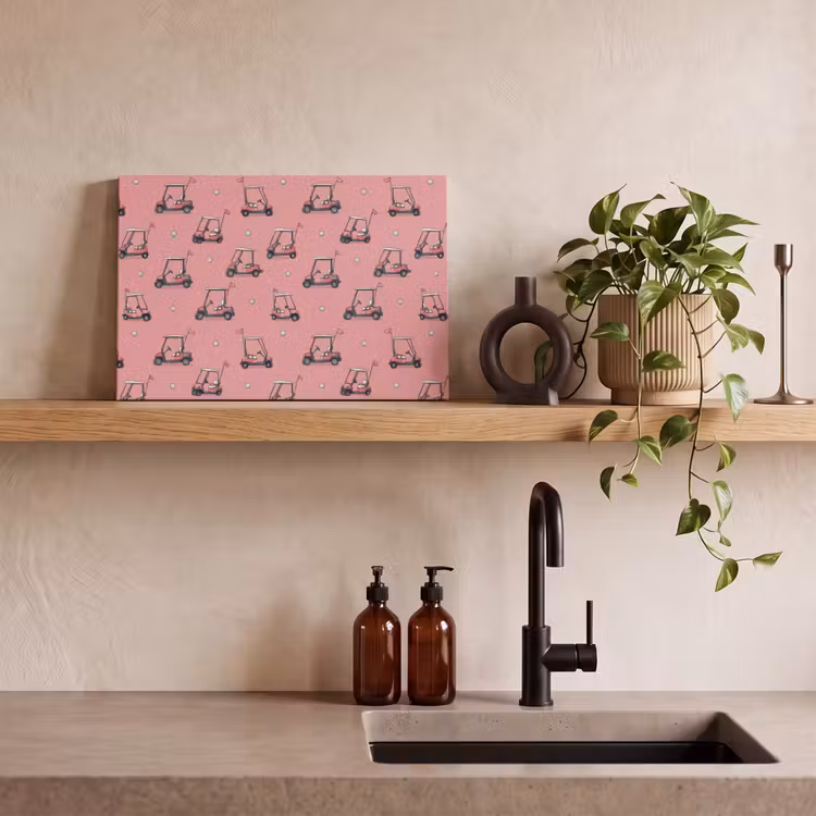 Golfkar - Retro - Roze canvas 2cm klein 34 -sfeer3