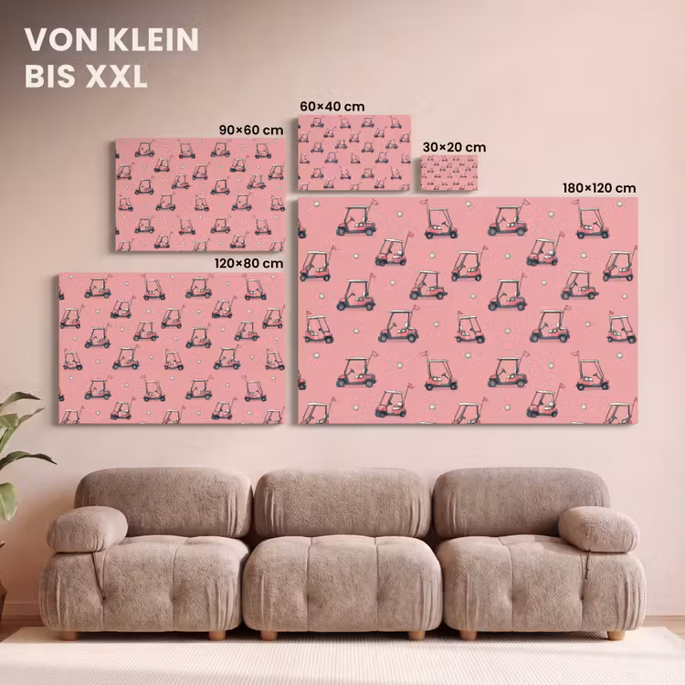 Golfkar - Retro - Roze canvas 2cm klein 34 -Xsfeer8_DE