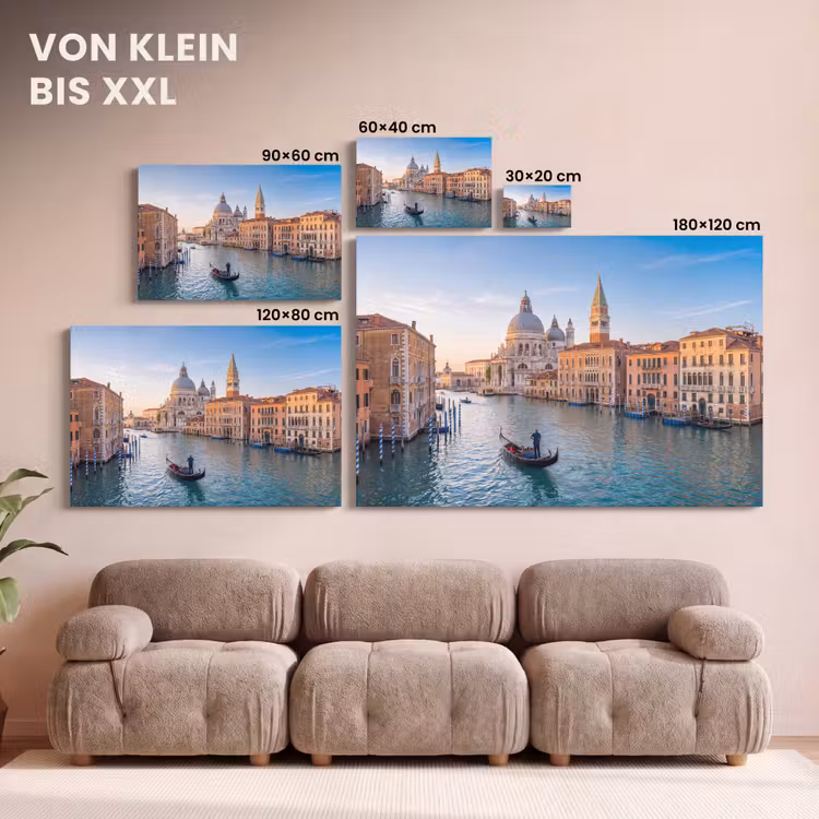 Gondel - Venetië - Kanaal - Stadsgezicht - Avondlicht canvas 2cm klein -Xsfeer8_DE
