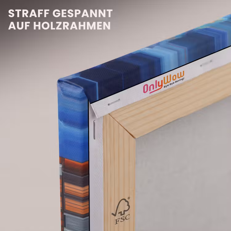 Grachten Amsterdam - Huizen - Stad - Kleurrijk canvas 2cm klein -uniquesellingpoint_afwerking-onlywow_DE