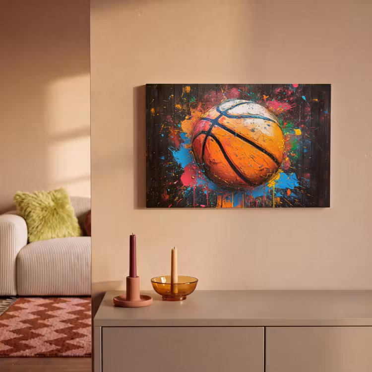 Graffiti - Basketbal - Verf - Sport canvas 2cm klein -sfeer1