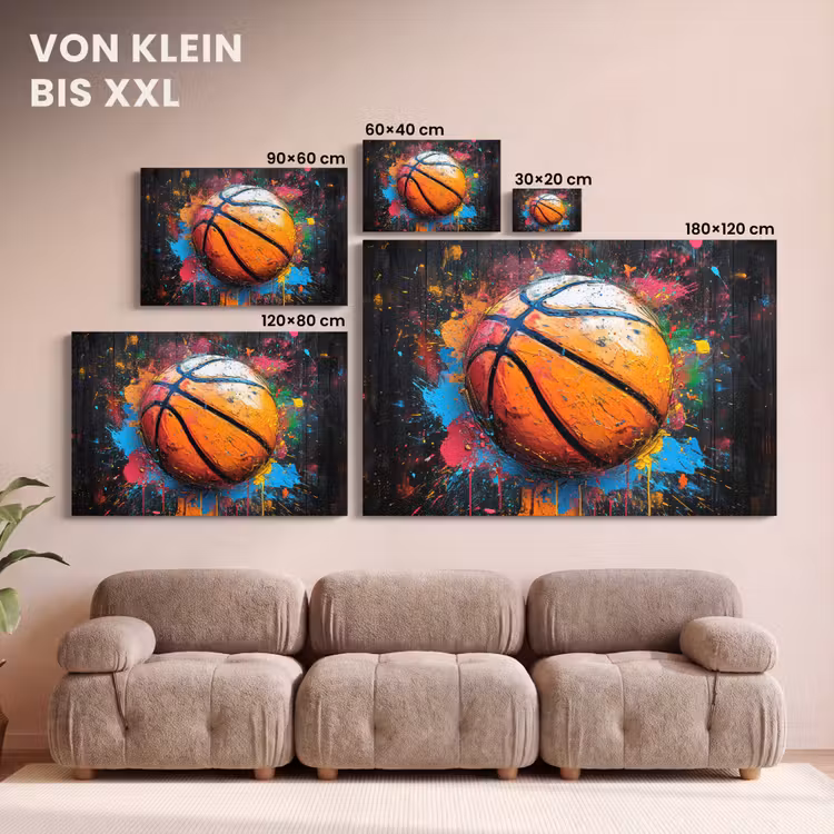 Graffiti - Basketbal - Verf - Sport canvas 2cm klein -Xsfeer8_DE