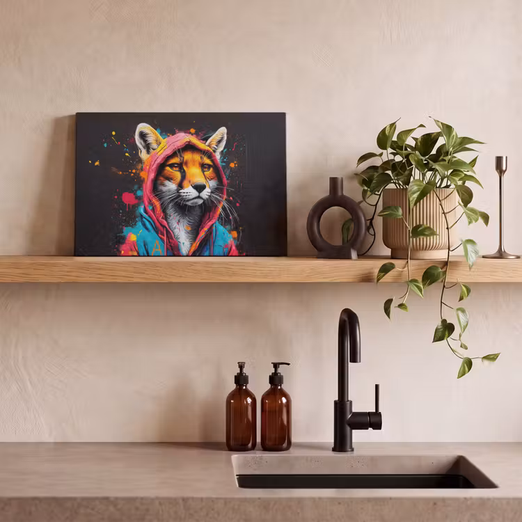 Graffiti - Vos - Jas - Pop art canvas 2cm klein -sfeer3