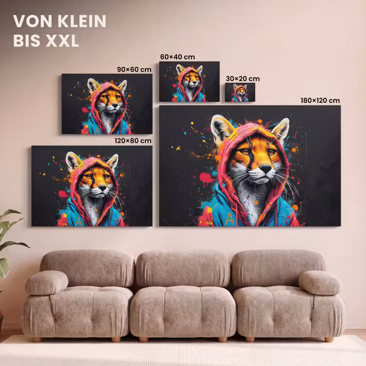 Graffiti - Vos - Jas - Pop art canvas 2cm klein -Xsfeer8_DE
