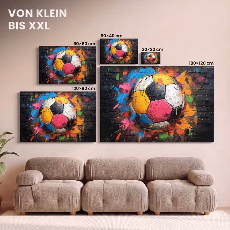 Graffiti - Voetbal - Muur - Street art - Sport canvas 2cm klein -Xsfeer8_DE
