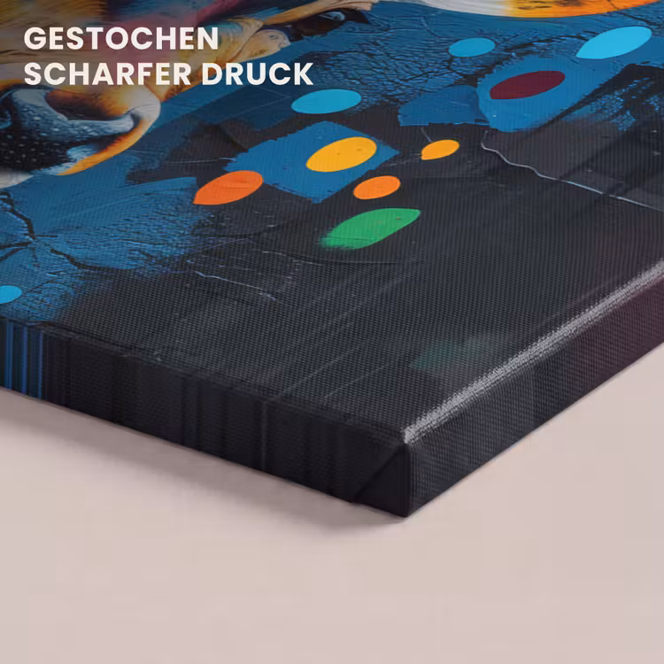 Graffiti - Hert - Dier - Kleurrijk canvas 2cm klein -uniquesellingpoint_afwerking-onlywow_DE