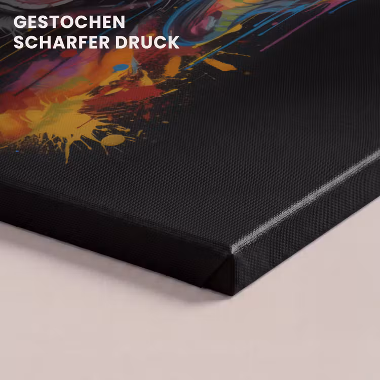Graffiti - Hond - Zwart - Kleuren canvas 2cm klein -uniquesellingpoint_afwerking-onlywow_DE