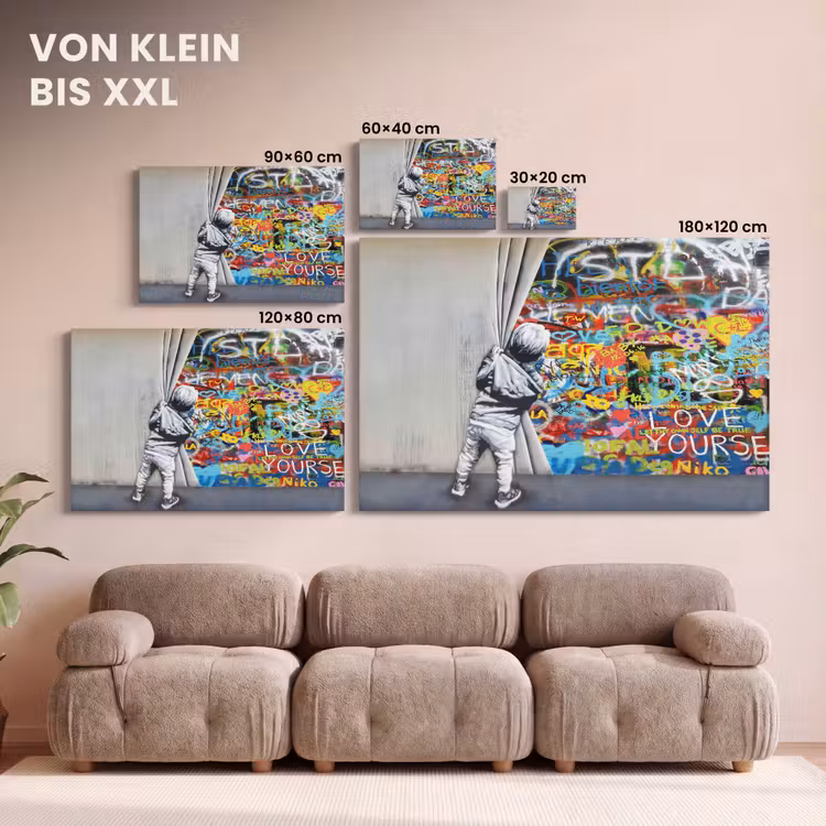 Graffiti - Illusie - Jongen - Street art canvas 2cm klein -Xsfeer8_DE