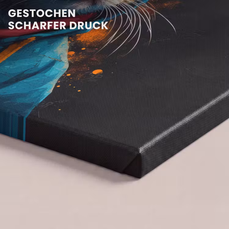 Graffiti - Kat - Zwart - Jas canvas 2cm klein -uniquesellingpoint_afwerking-onlywow_DE