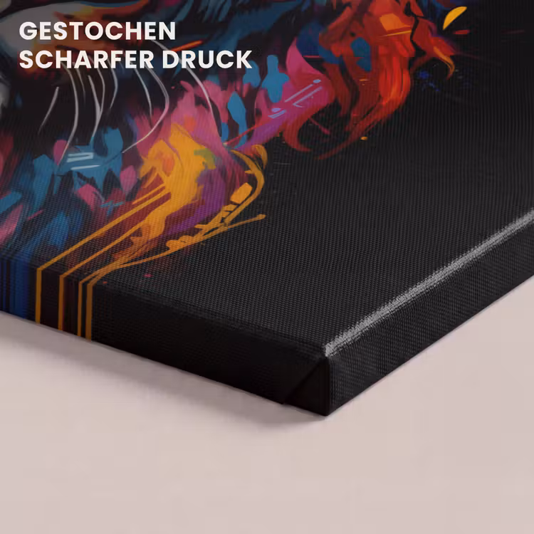 Graffiti - Leeuw - Bril - Zwart canvas 2cm klein -closeup_print_DE