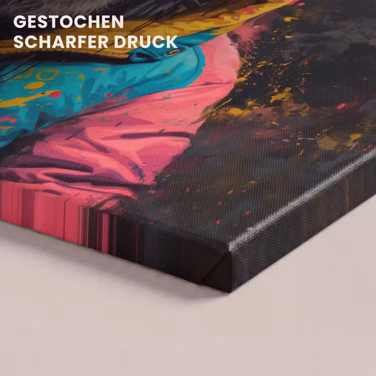 Graffiti - Chimpansee - Jas - Aap - Verf canvas 2cm klein -uniquesellingpoint_afwerking-onlywow_DE