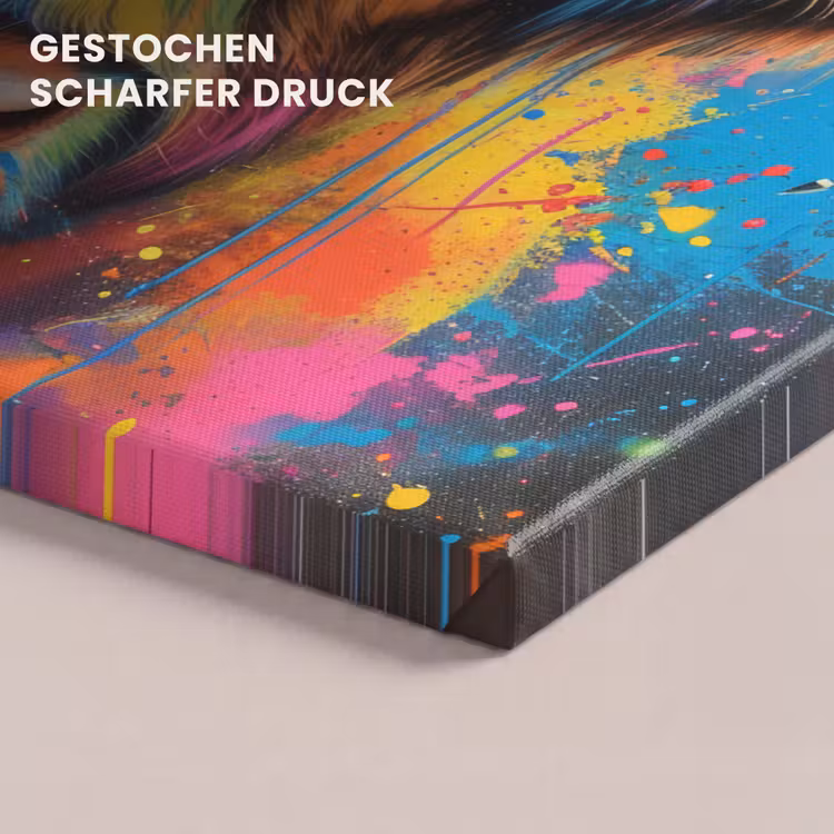 Graffiti - Schotse hooglander - Koe - Kleurrijk canvas 2cm klein -uniquesellingpoint_afwerking-onlywow_DE