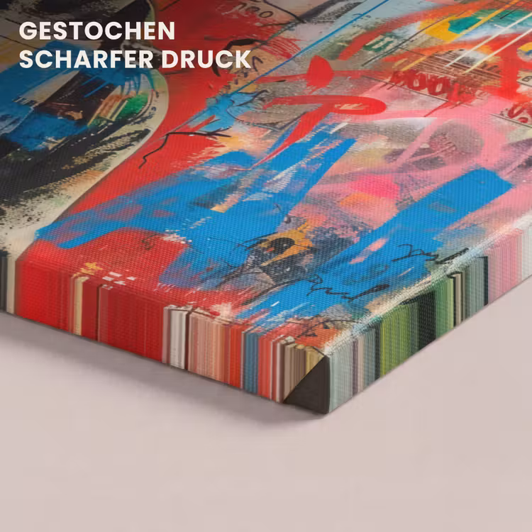 Graffiti - Vintage - Jongen - Street art - Neon - Banksy canvas 2cm klein -closeup_print_DE