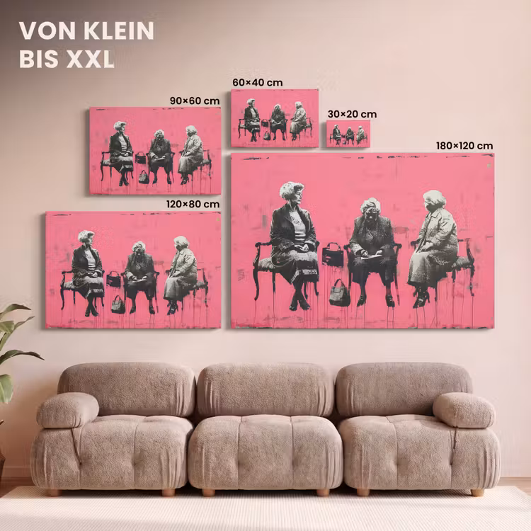 Graffiti - Vintage - Zwart - Street art - Roze - Banksy canvas 2cm klein -Xsfeer8_DE