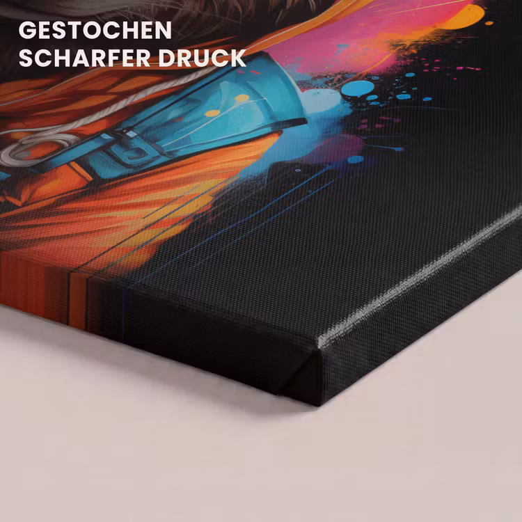 Graffiti - Wasbeer - Jas - Zwart canvas 2cm klein -uniquesellingpoint_afwerking-onlywow_DE