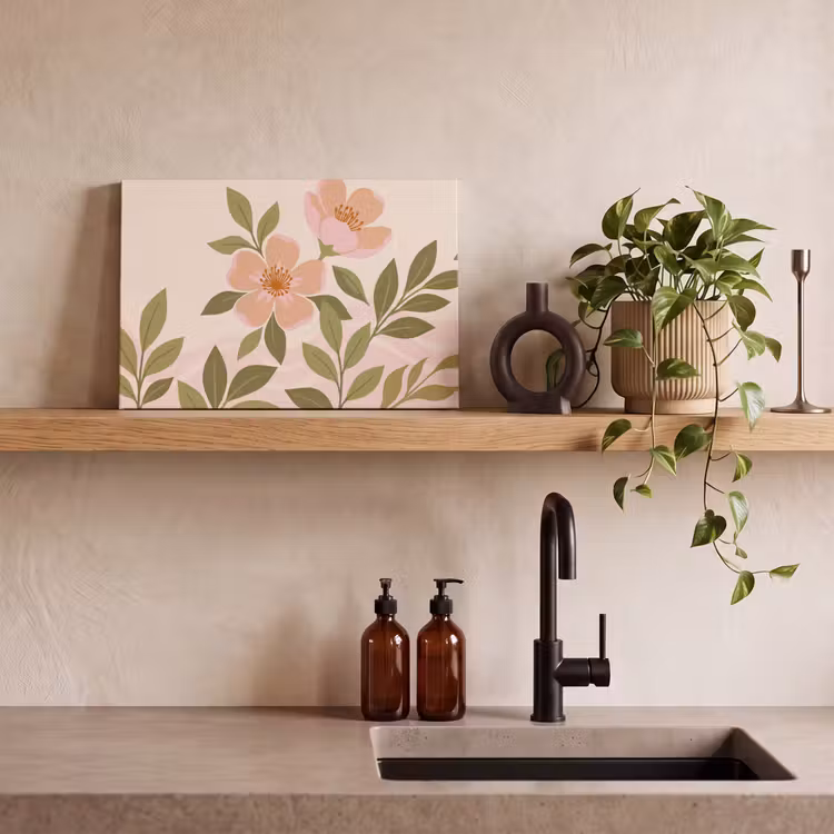Grafisch - Bloemen - Roze canvas 2cm klein -sfeer6
