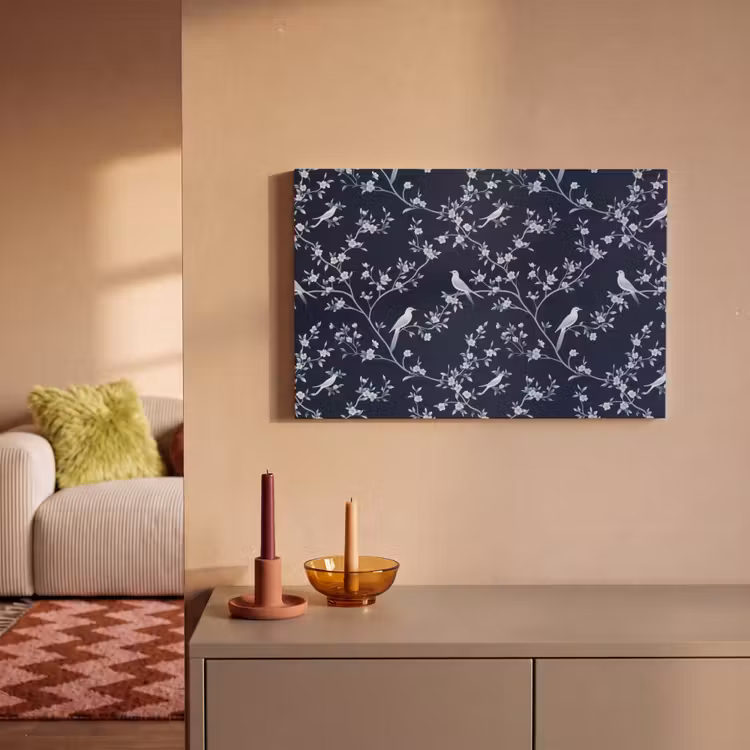 Grafisch - Bloesemtak - Blauw canvas 2cm klein 34 -sfeer1