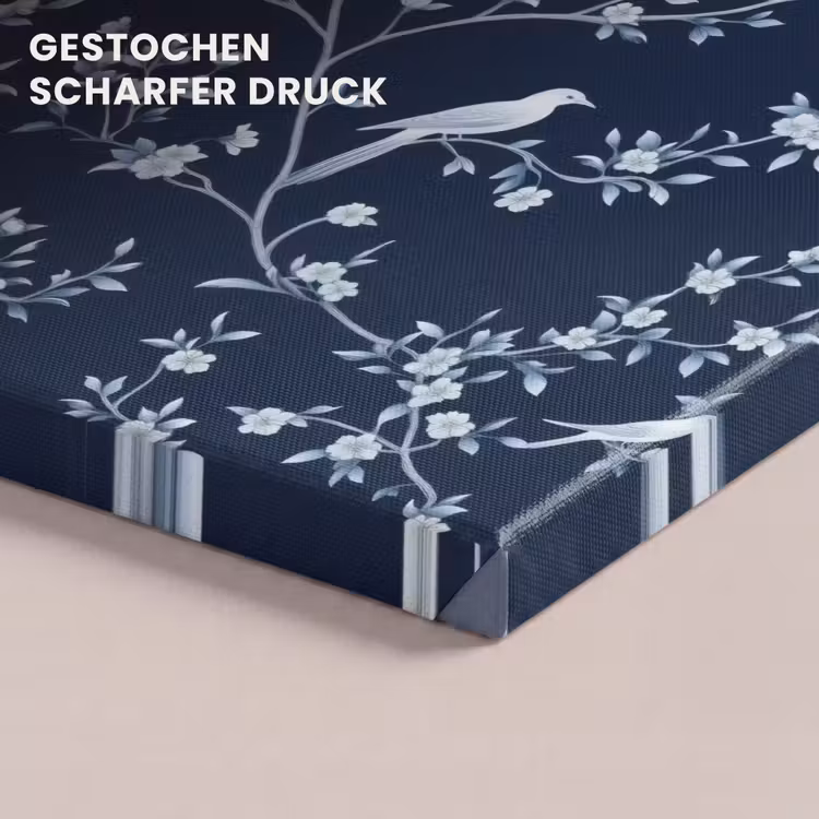 Grafisch - Bloesemtak - Blauw canvas 2cm klein 34 -closeup_print_DE