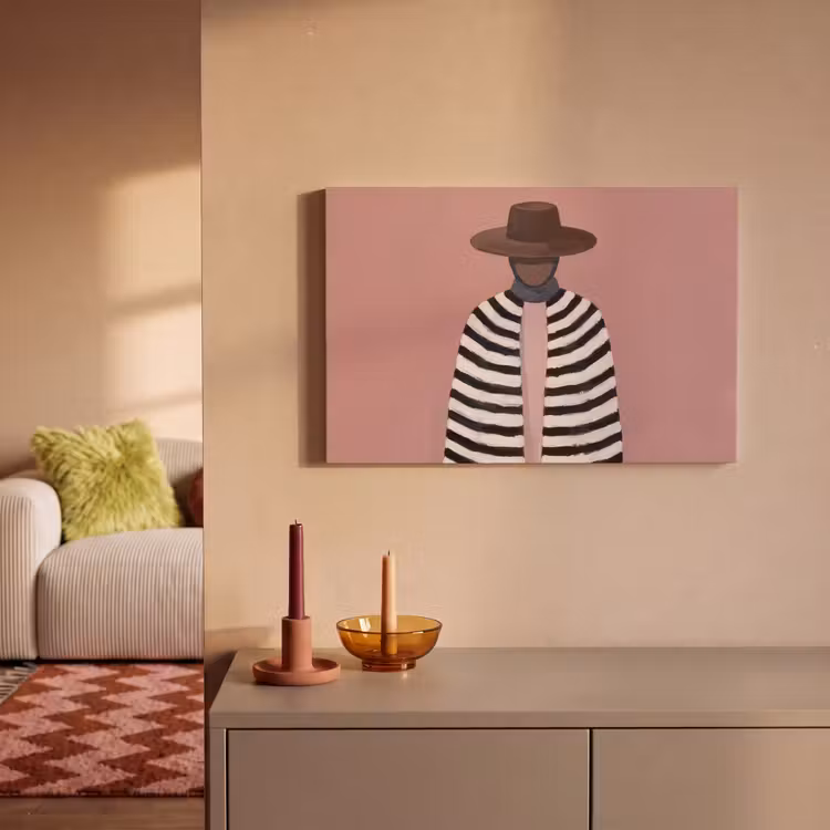 Grafisch - Vrouw - Roze canvas 2cm klein -sfeer1