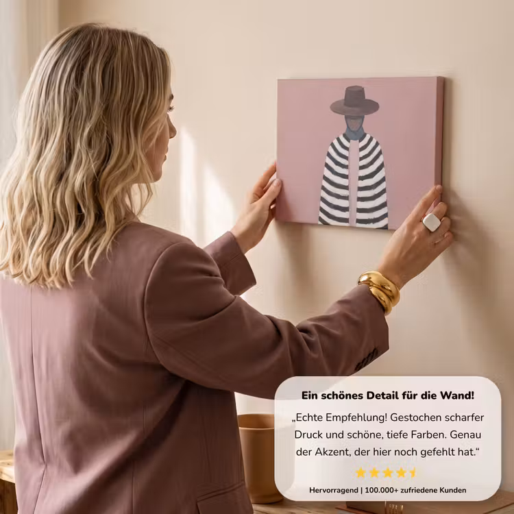 Grafisch - Vrouw - Roze canvas 2cm klein -sfeer3