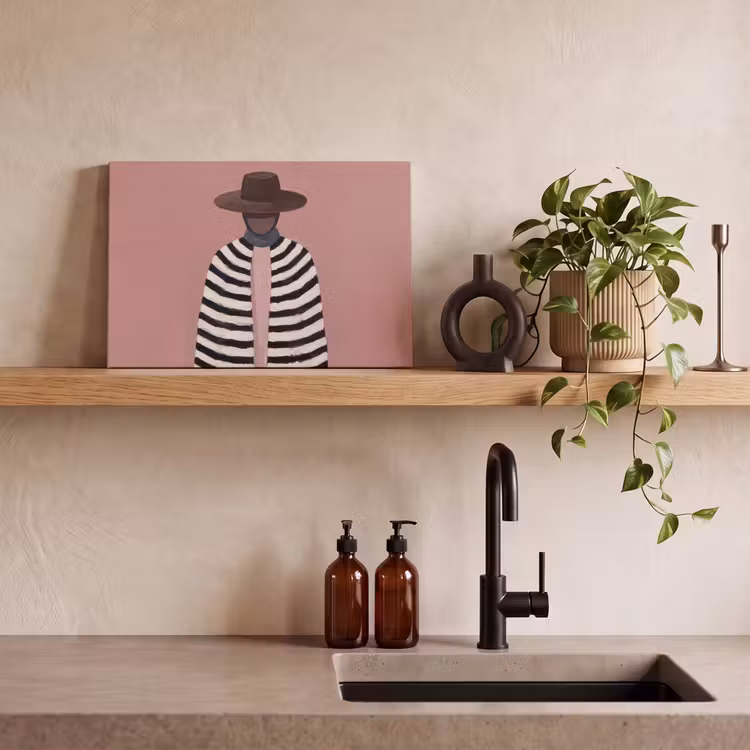 Grafisch - Vrouw - Roze canvas 2cm klein -closeup_print_DE