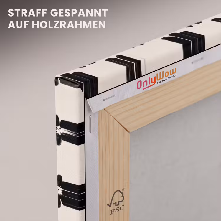 Grafisch - Madeliefjes - Zwart - Beige canvas 2cm klein 34 -uniquesellingpoint_afwerking-onlywow_DE