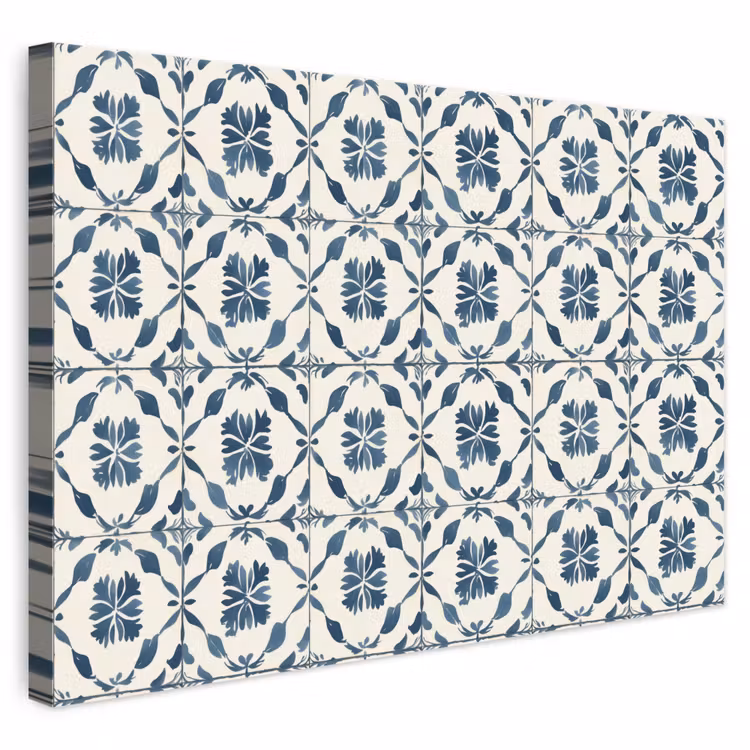 Grafisch - Tegel - Blauw canvas 2cm klein 34 -3d