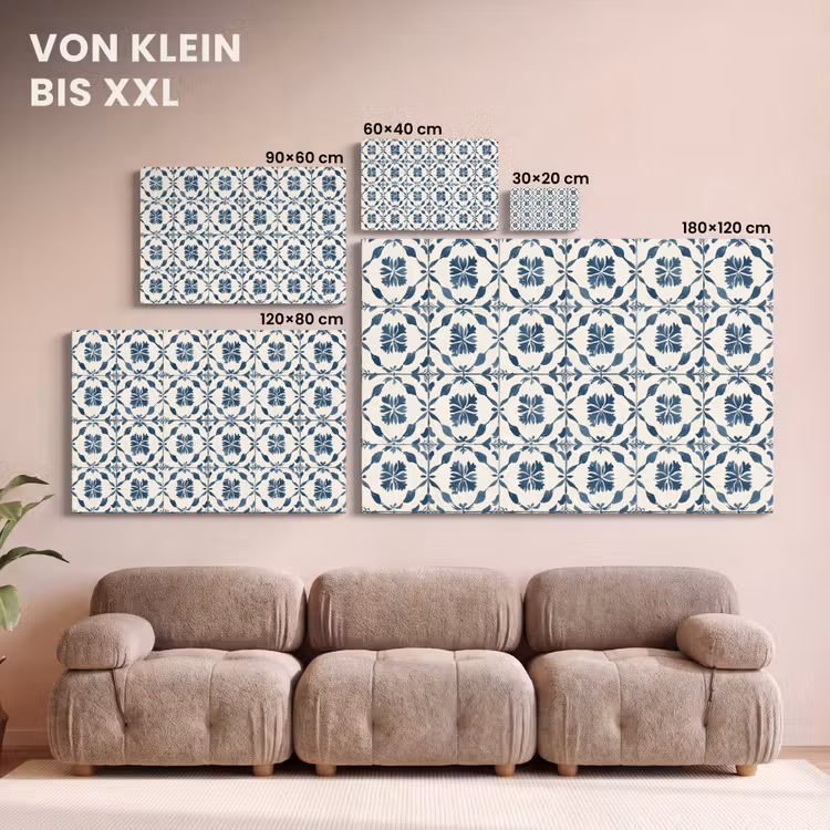 Grafisch - Tegel - Blauw canvas 2cm klein 34 -Xsfeer8_DE