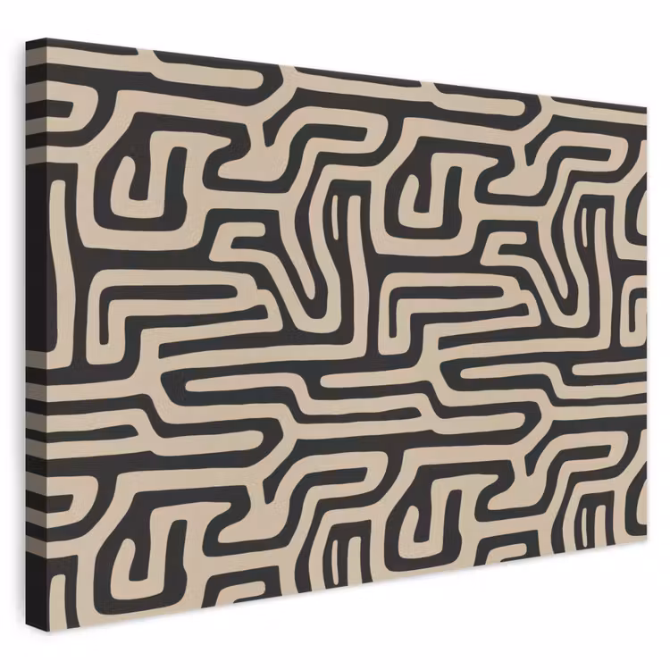 Grafisch - Lijnen - Zwart canvas 2cm klein 34 -3d