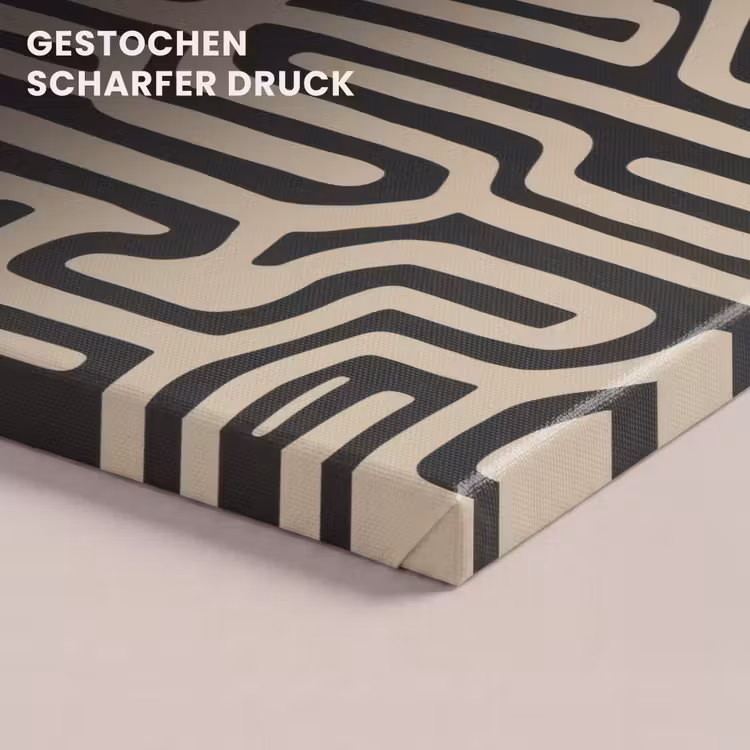 Grafisch - Lijnen - Zwart canvas 2cm klein 34 -closeup_print_DE
