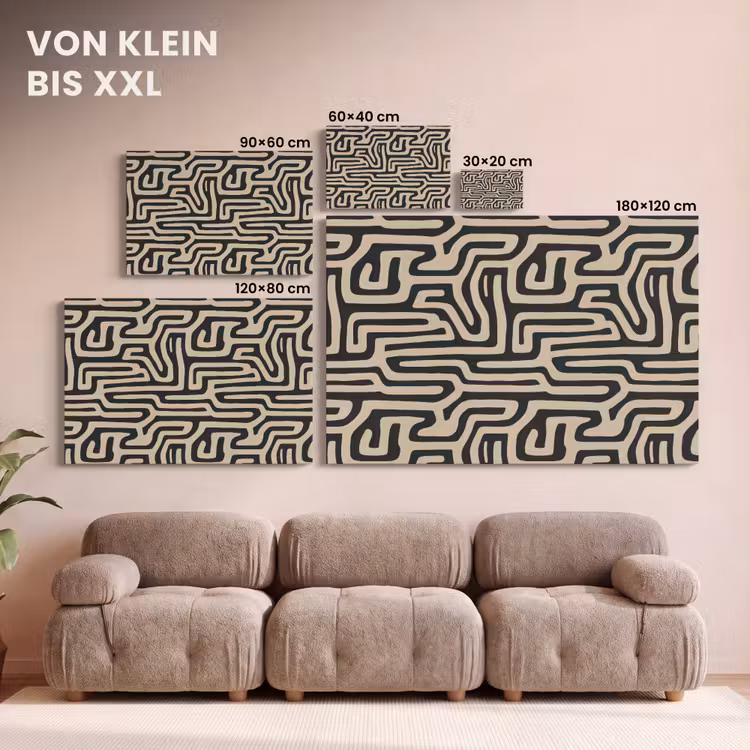 Grafisch - Lijnen - Zwart canvas 2cm klein 34 -Xsfeer8_DE