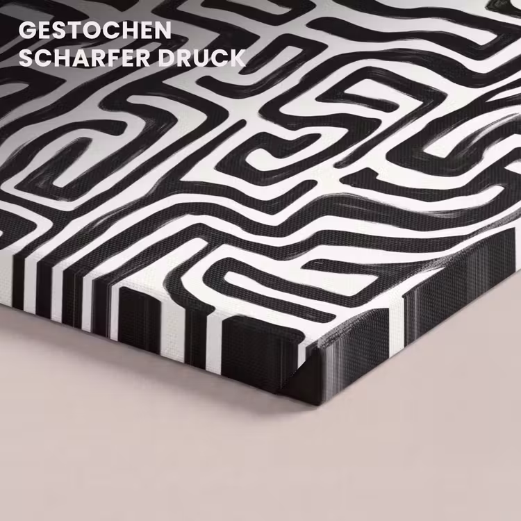 Grafisch - Lijnen - Zwart - Wit canvas 2cm klein 34 -closeup_print_DE