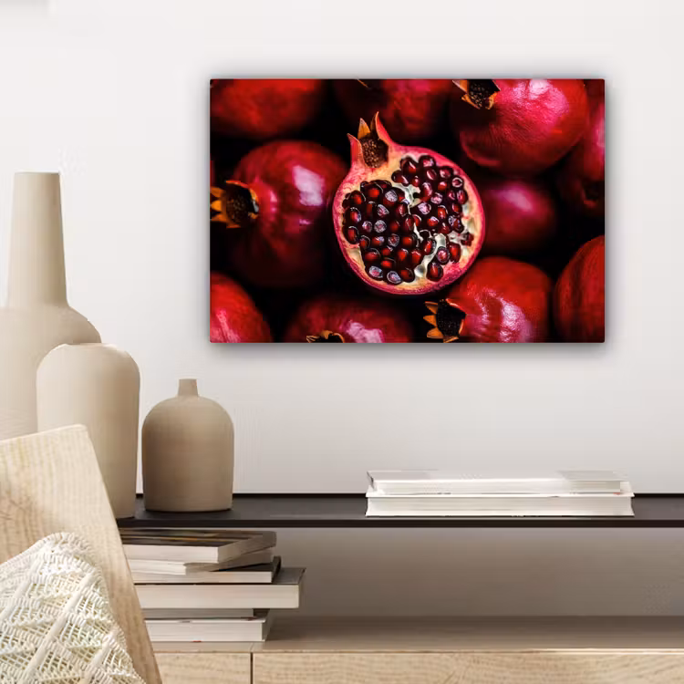Granaatappel - Rood - Fruit canvas 2cm klein -closeup_print_DE