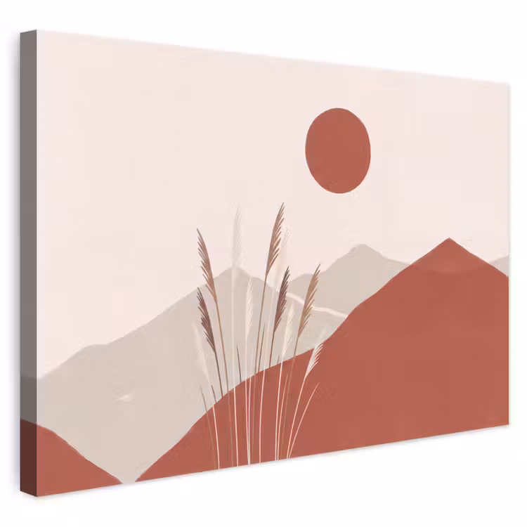 Gras - Landschap - Natuur - Abstract - Beige canvas 2cm klein -3d