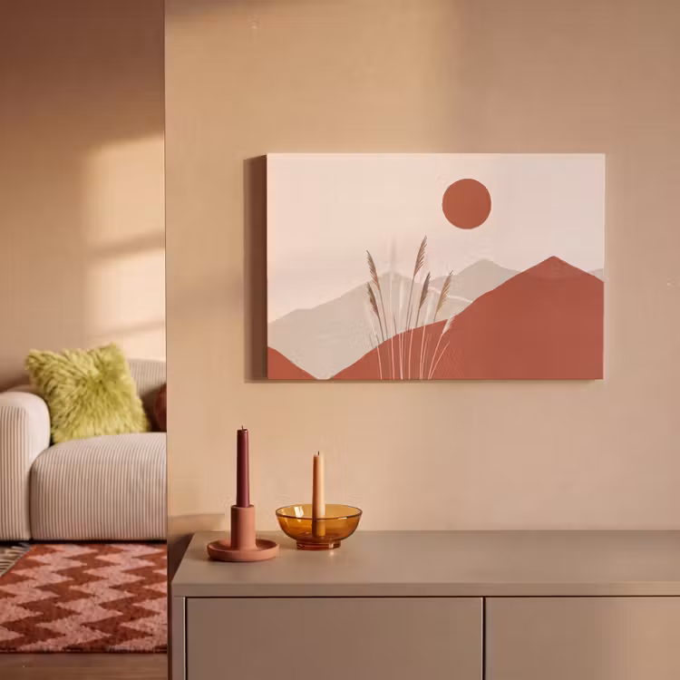 Gras - Landschap - Natuur - Abstract - Beige canvas 2cm klein -sfeer1