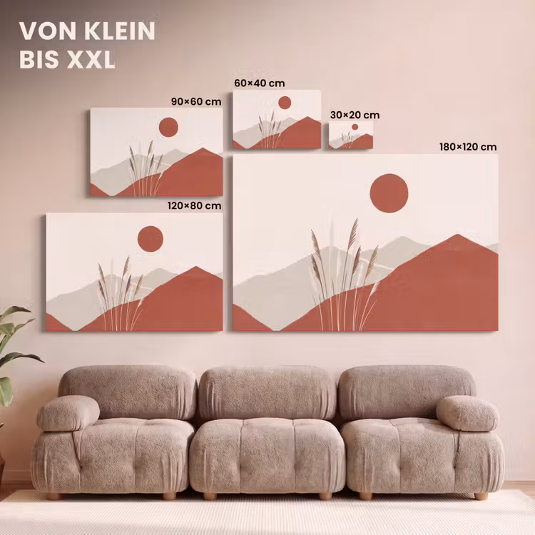 Gras - Landschap - Natuur - Abstract - Beige canvas 2cm klein -Xsfeer8_DE