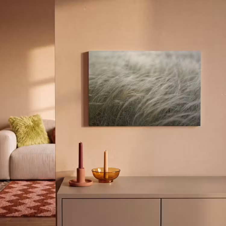 Gras - Wazig - Natuur - Groen - Zacht canvas 2cm klein -sfeer1